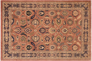 handmade Traditional Kafkaz Chobi Ziegler Orange Blue Hand Knotted RECTANGLE 100% WOOL area rug 10 x 14